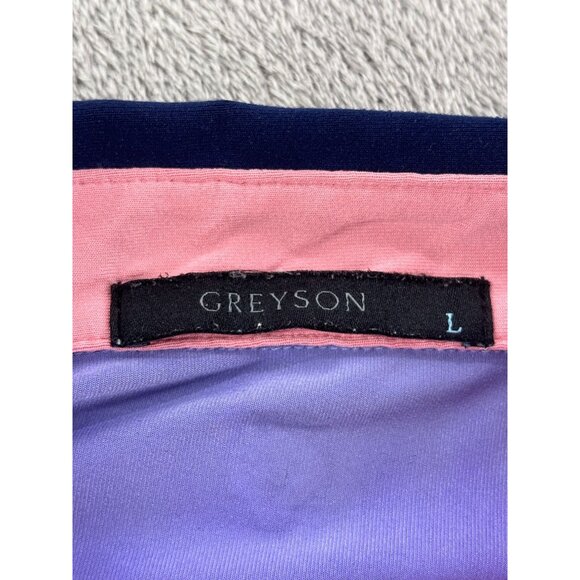 Greyson Polo Shirt Mens Purple Patterned Size L Golf Performance - Picture 3 of 10